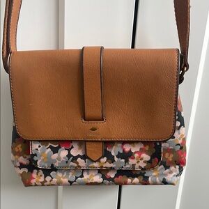 Fossil Tan and Multicolor Floral Women's Bag
